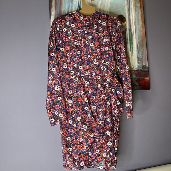 Veronica Beard Sz 12 Louella Floral Dress 100% Silk Elegant Berry Multicolor$648 - Picture 4 of 15